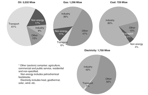 Figure 3: World energy consumption by fuel and sector, 2007
