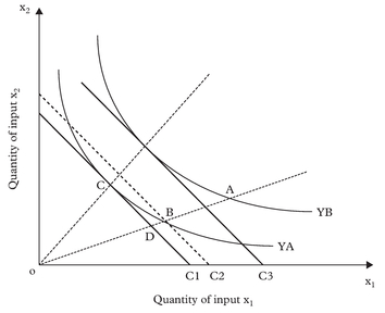 Figure 1: A firm’s frontier production function
