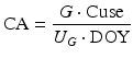 $${\text{CA}} = \frac{{G \cdot {\text{Cuse}}}}{{U_{G} \cdot {\text{DOY}}}}$$