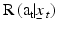 
$$\text{R}\,\text{(}{{\text{a}}_{\text{t}}}\text{ }\!\!|\!\!\text{ }\underset{\raise0.3em\hbox{$\smash{\scriptscriptstyle-}$}}{x}{{\,}_{t}}\text{)}$$
